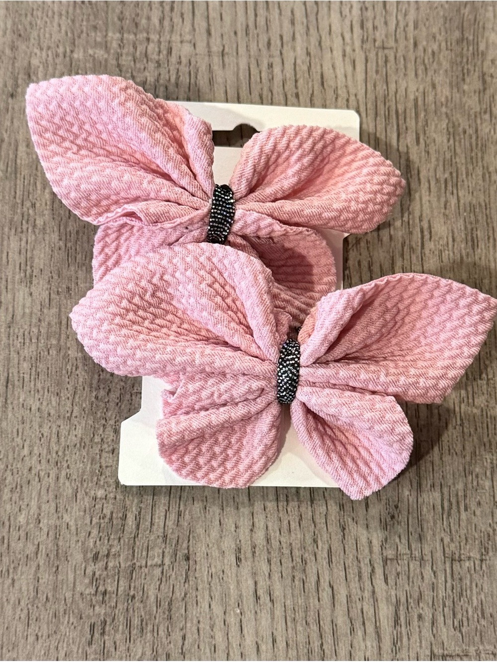Pink Butterfly Fabric Hair Clips for Kids